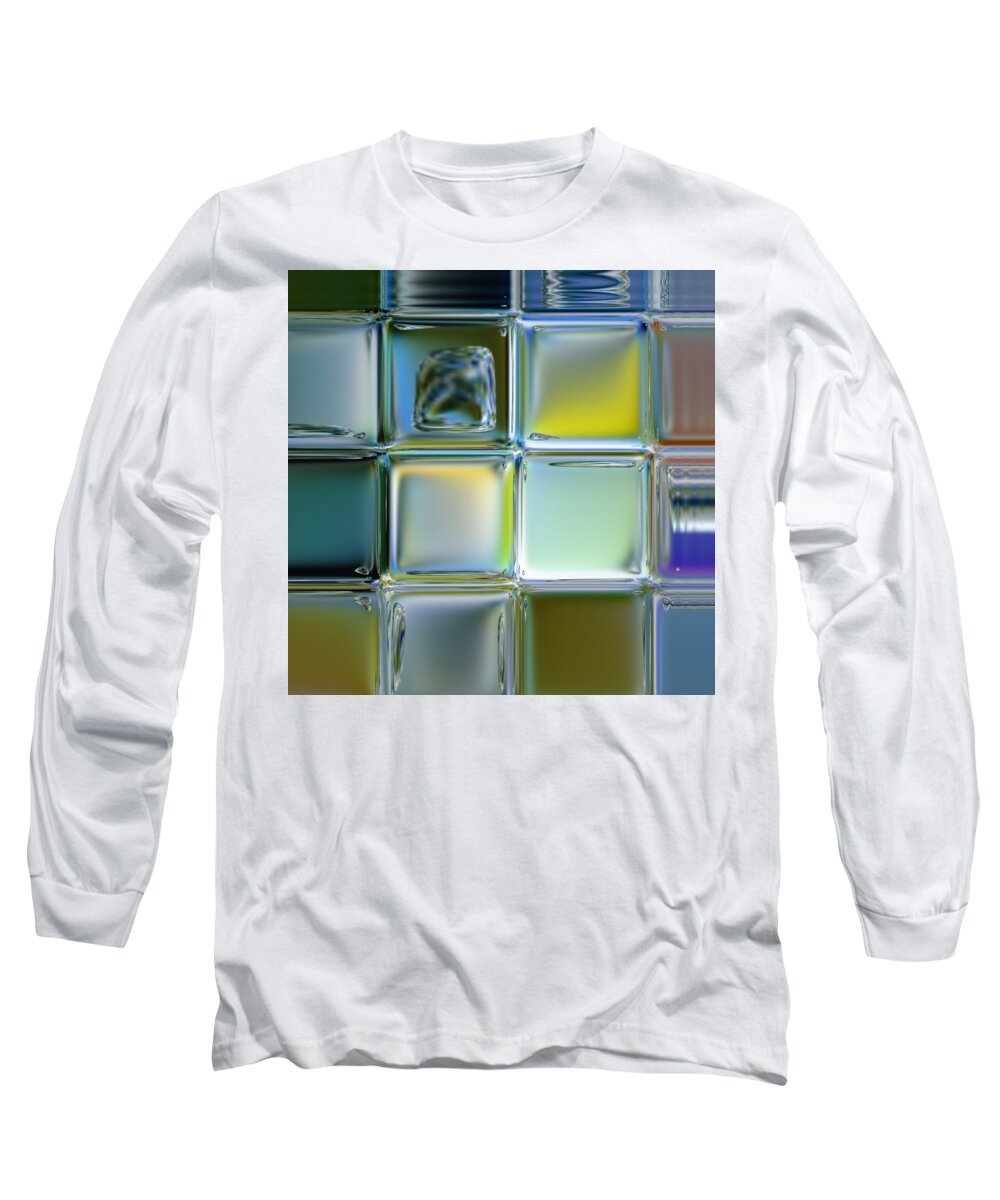 Pastels Long Sleeve T-Shirt featuring the digital art Bricks in the Wall by Scott S Baker