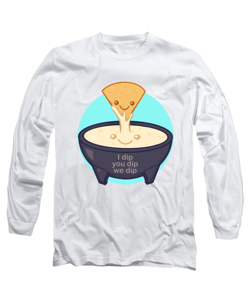 Chip Long Sleeve T-Shirt featuring the drawing Chip and Dip by Ludwig Van Bacon
