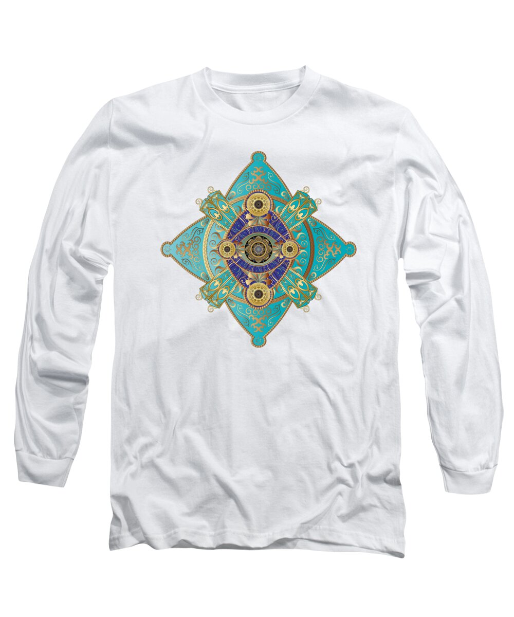 Mandala Long Sleeve T-Shirt featuring the digital art Circumplexical No 3698 by Alan Bennington
