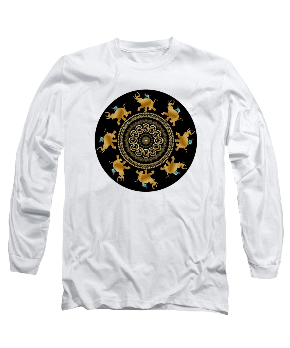 Mandala Long Sleeve T-Shirt featuring the digital art Circumplexical No 3717 by Alan Bennington