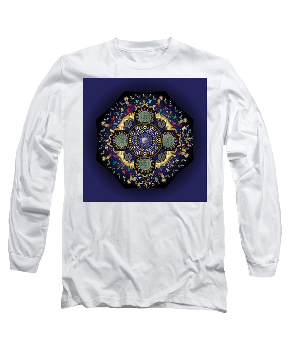 Mandala Long Sleeve T-Shirt featuring the digital art Circumplexical No 3798 by Alan Bennington