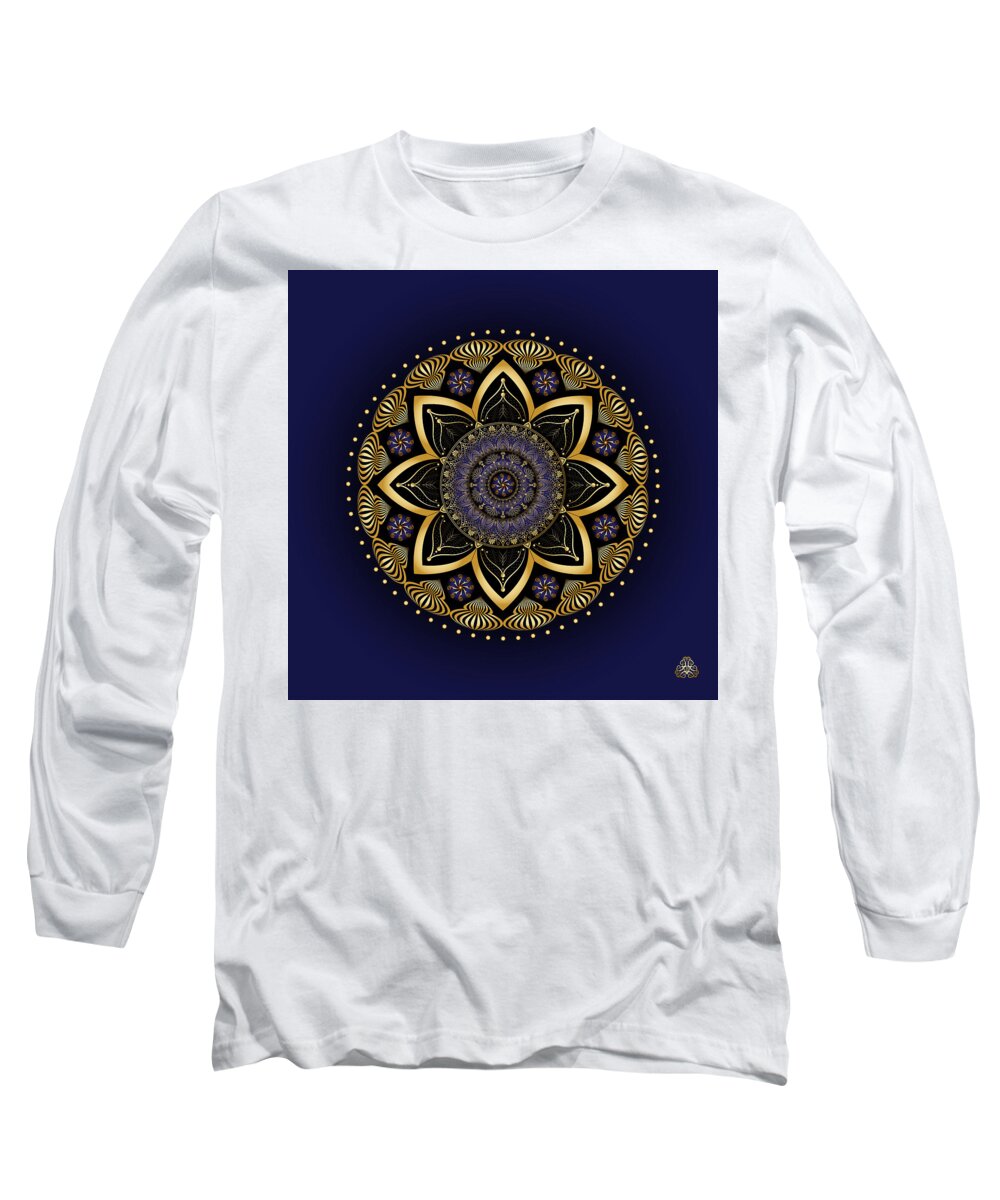 Mandala Long Sleeve T-Shirt featuring the digital art Circumplexical No 3991 by Alan Bennington