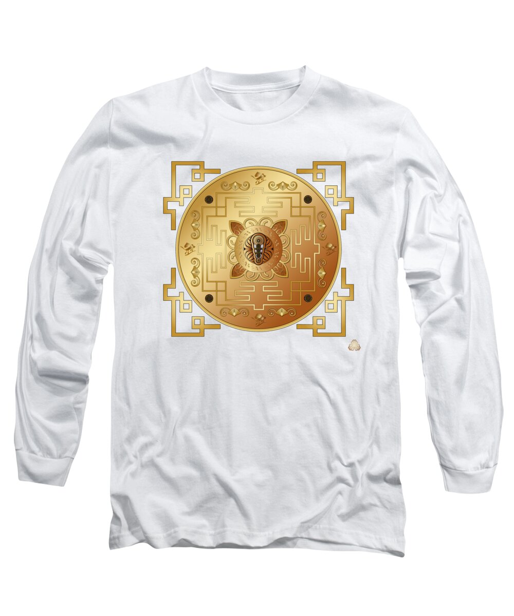 Mandala Long Sleeve T-Shirt featuring the digital art Circumplexical No 4049 by Alan Bennington