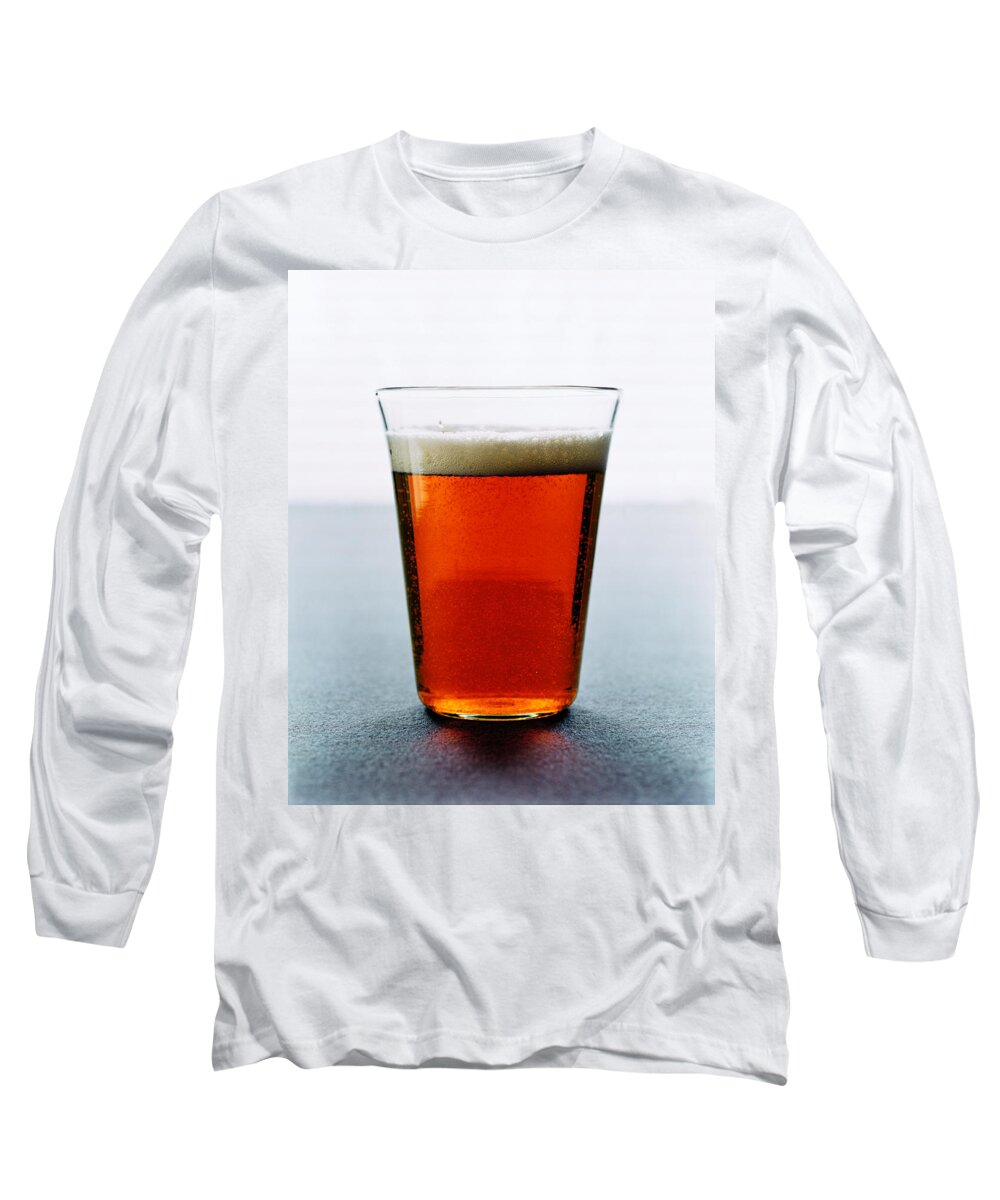 Food Long Sleeve T-Shirt featuring the photograph Cold Glass of Lager by Romulo Yanes