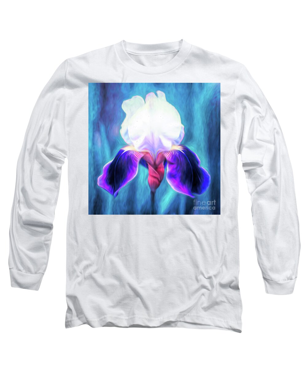 Iris Long Sleeve T-Shirt featuring the photograph Colorful Abstract Iris by Anita Pollak