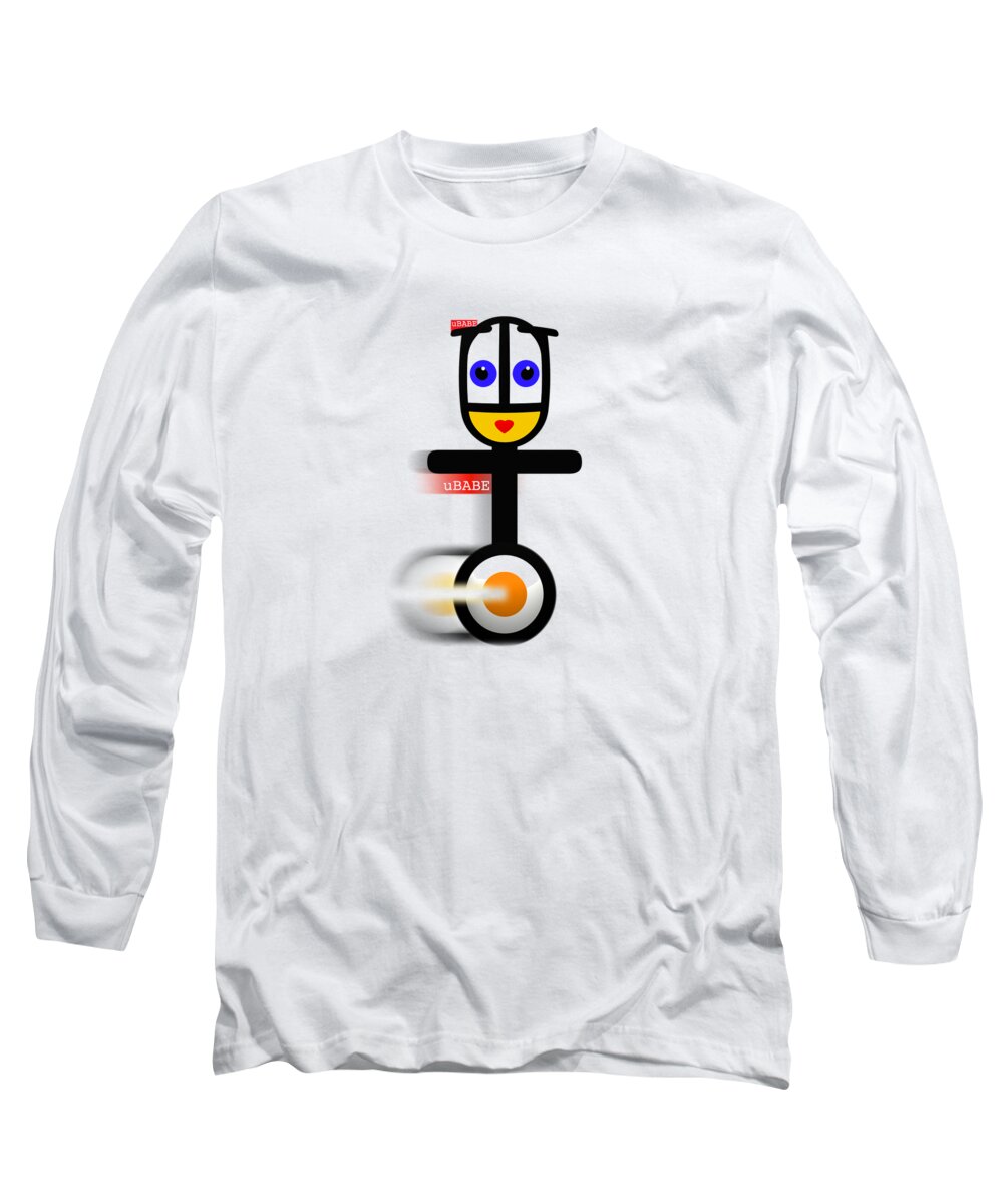 Ubabe Style Long Sleeve T-Shirt featuring the digital art Cycle Babe by Ubabe Style