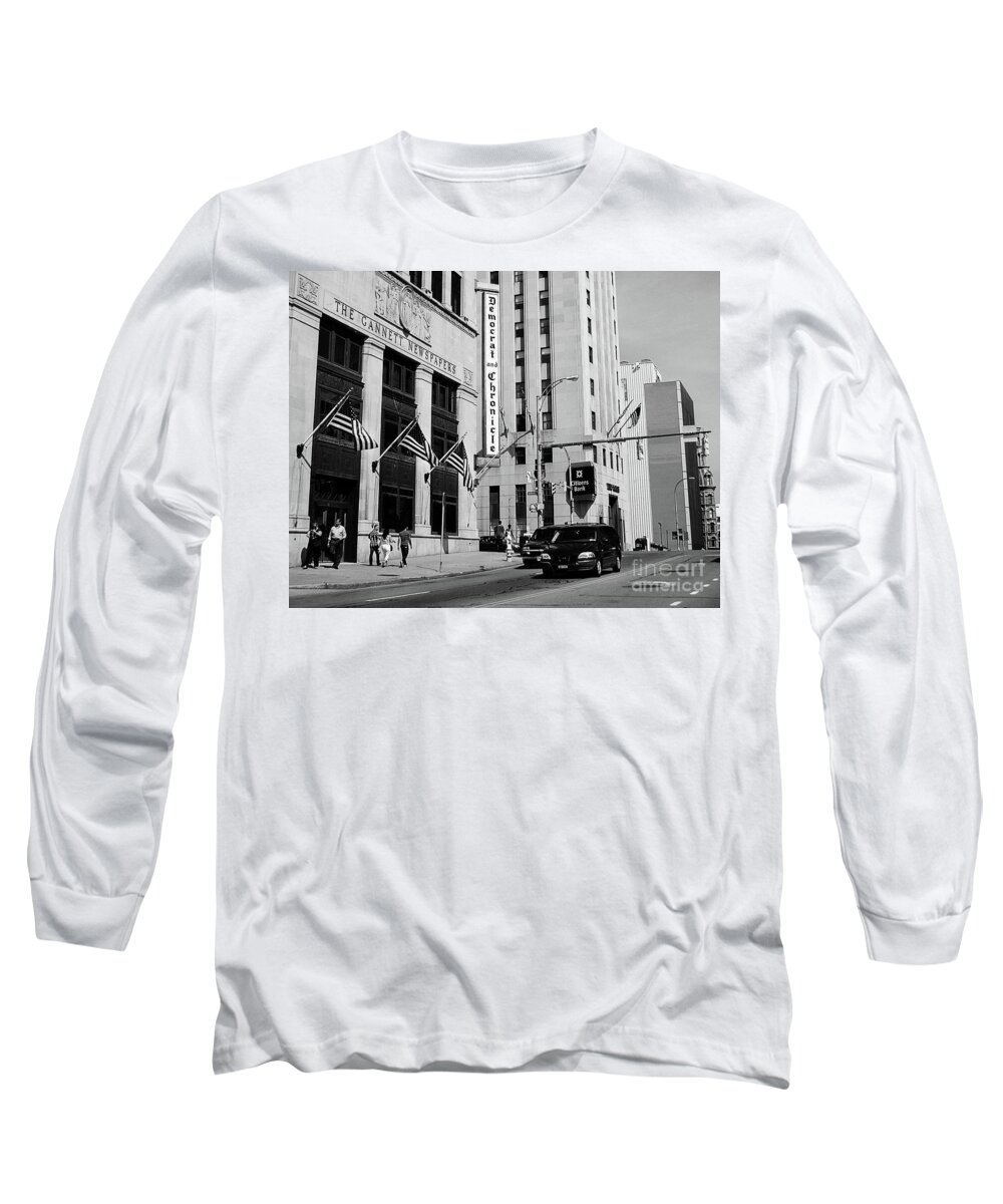 Rochester Long Sleeve T-Shirt featuring the photograph Democrat and Chronicle by Lenore Locken