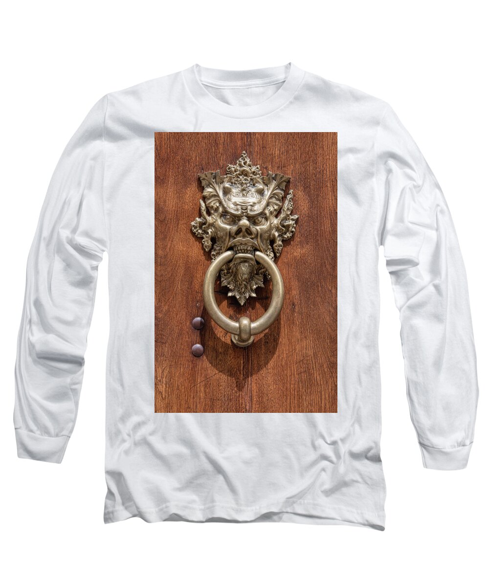 Devil Long Sleeve T-Shirt featuring the photograph Devil Door of Venice by David Letts