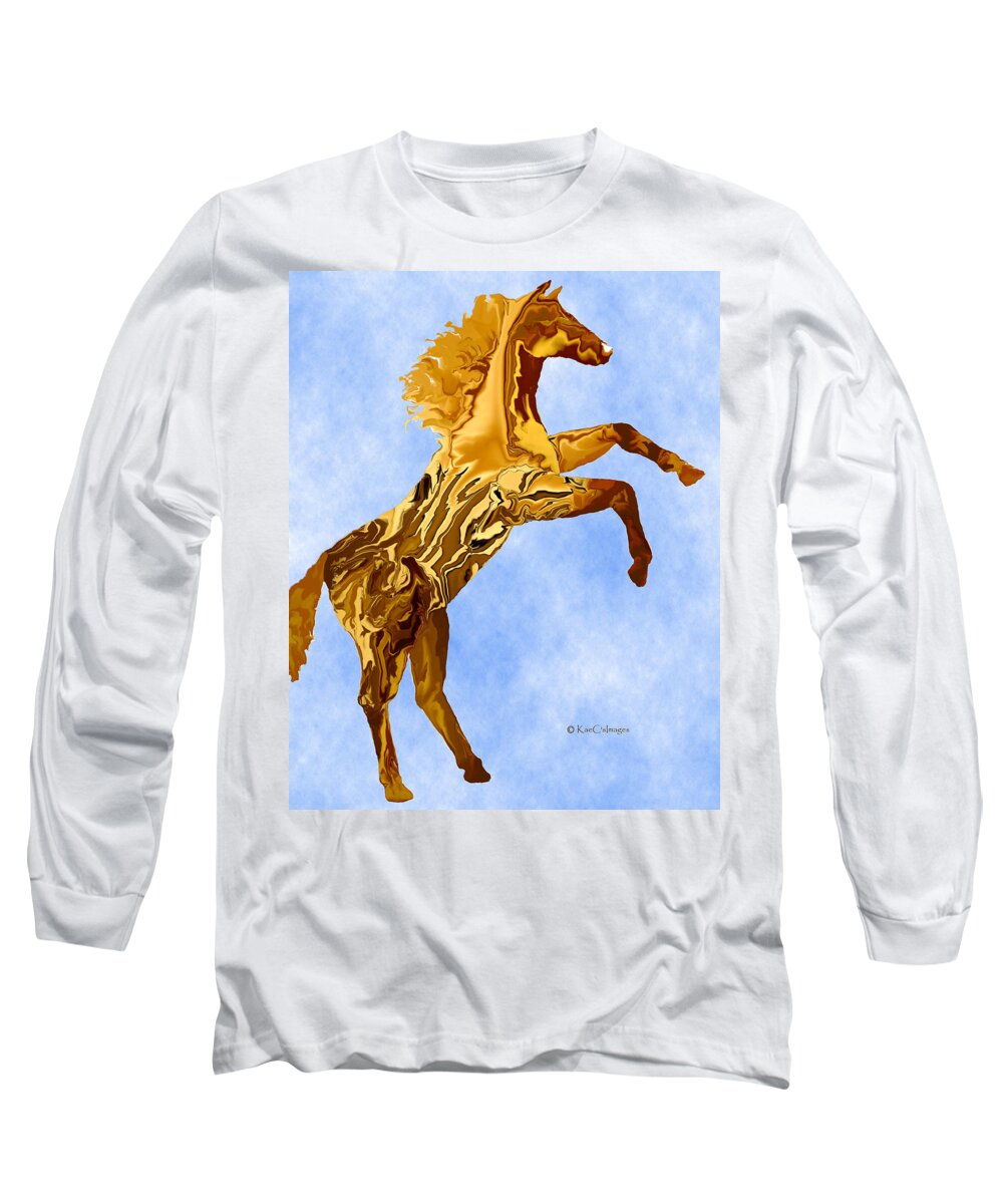 Horse Long Sleeve T-Shirt featuring the digital art Montana Horse 2 by Kae Cheatham