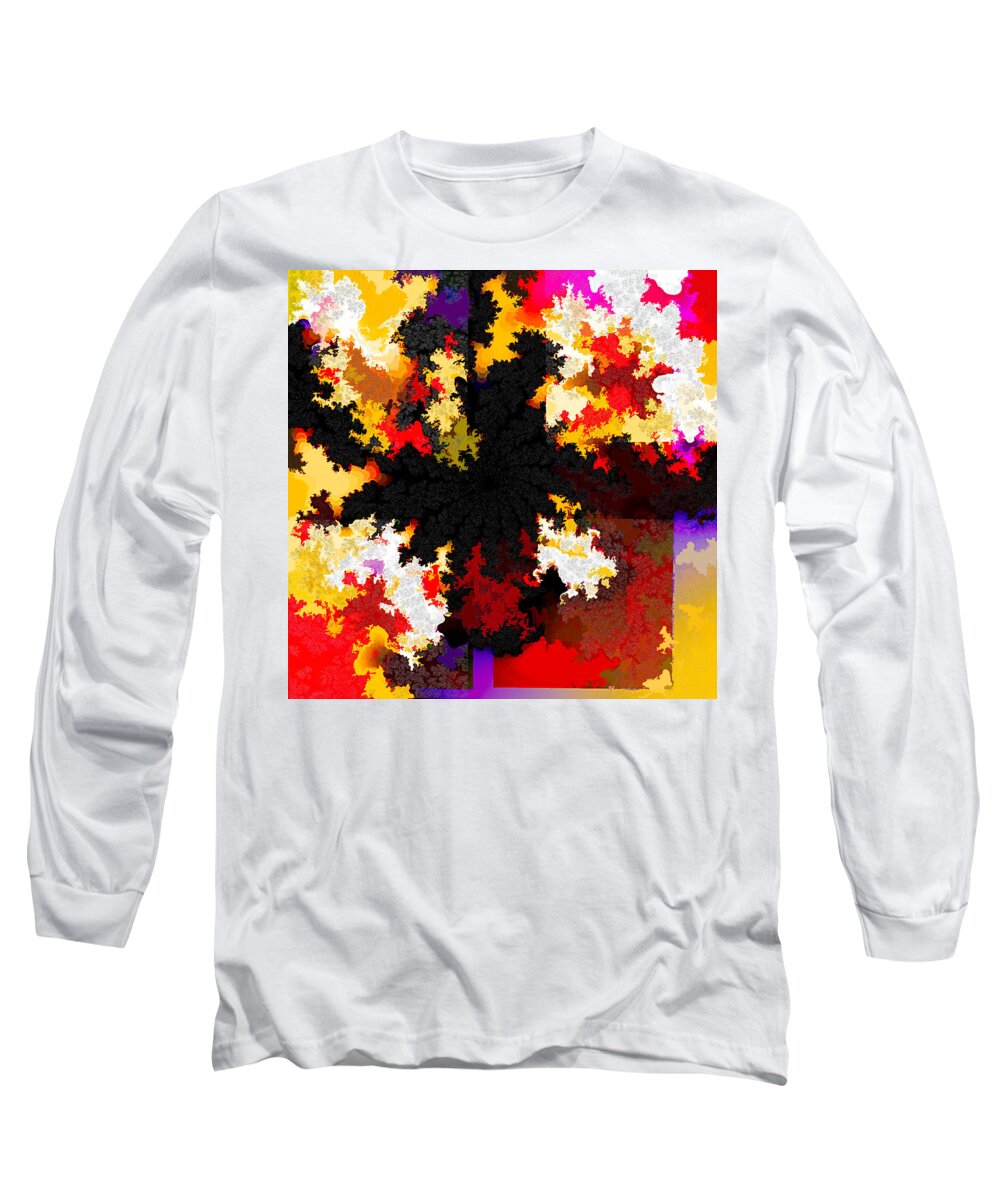 Abstract Art Long Sleeve T-Shirt featuring the digital art Dissatisfaction Abstraction 2 by Cathy Anderson