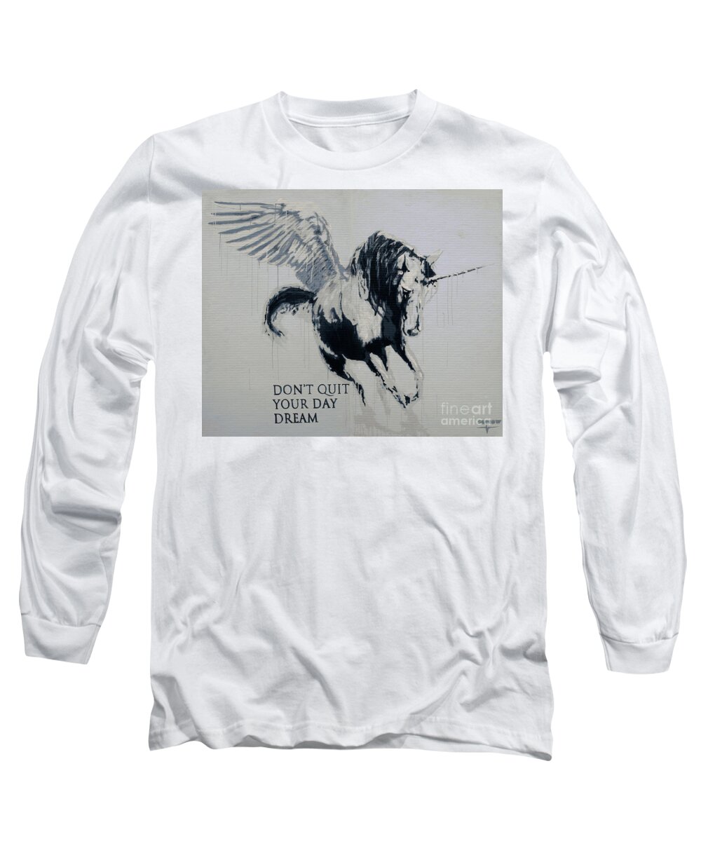 Horse Long Sleeve T-Shirt featuring the painting Don't Quit Your Day Dream by SORROW Gallery