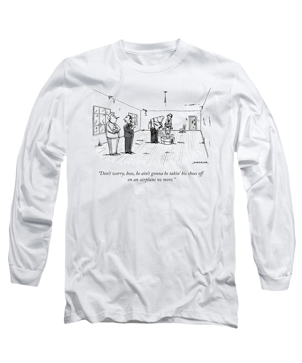 don't Worry Long Sleeve T-Shirt featuring the drawing Don't Worry, Boss by Joe Dator