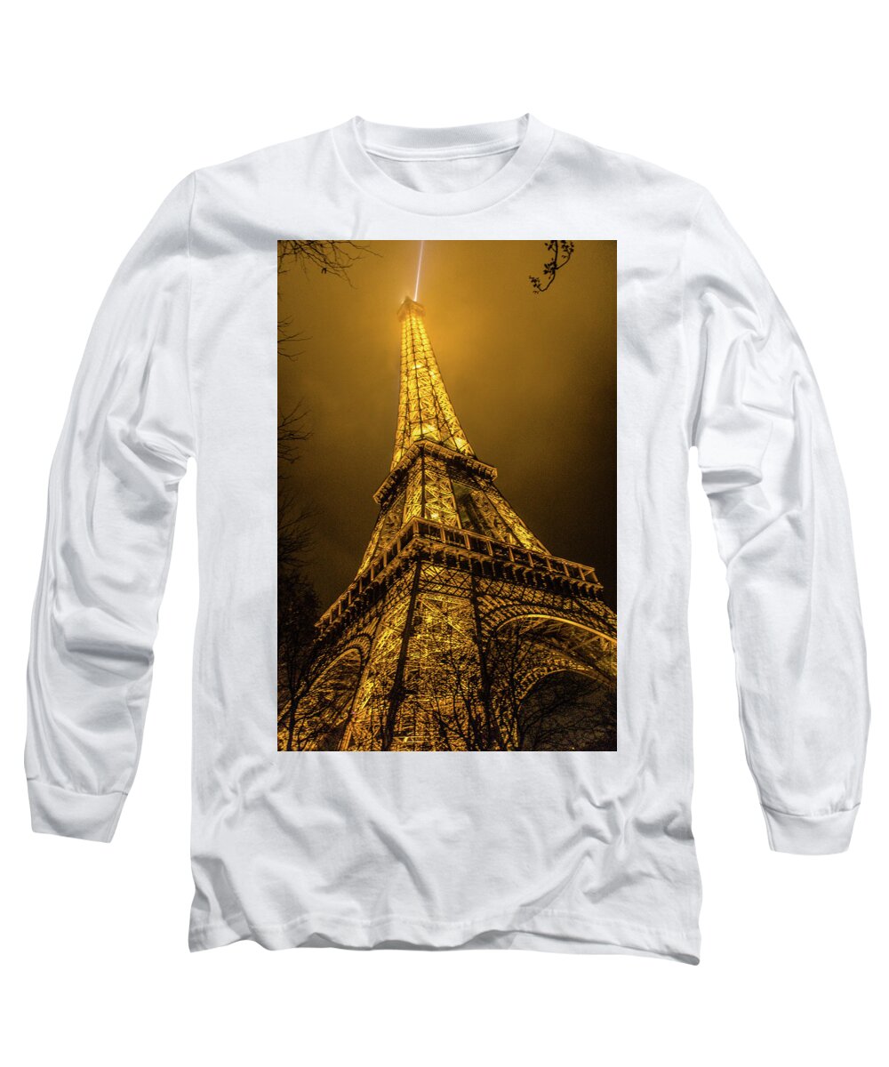 Color Long Sleeve T-Shirt featuring the photograph Eiffel Tower by Tito Slack