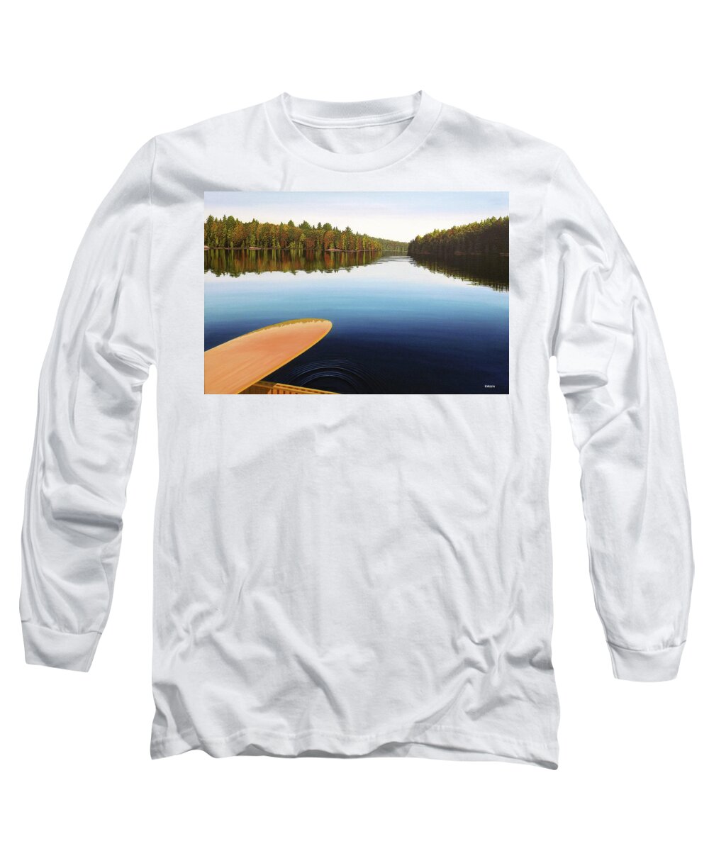 Canoe Long Sleeve T-Shirt featuring the painting Emotional Rescue by Kenneth M Kirsch