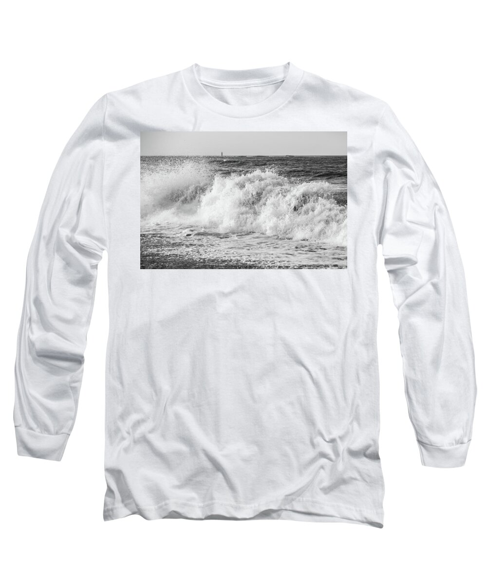 Beach Long Sleeve T-Shirt featuring the photograph Eqypt Beach Waves by Ann-Marie Rollo