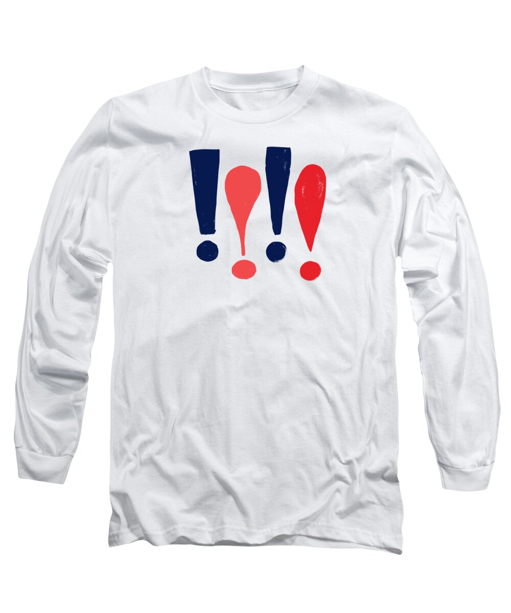 Exclamations Long Sleeve T-Shirt featuring the painting Exclamations Pop Art by Jen Montgomery