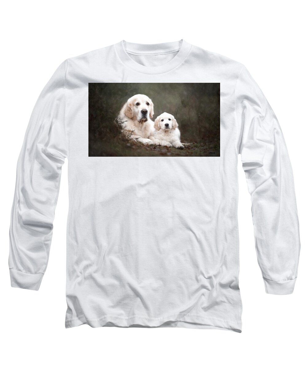 Dog Long Sleeve T-Shirt featuring the painting Family Portrait by Maciek Froncisz