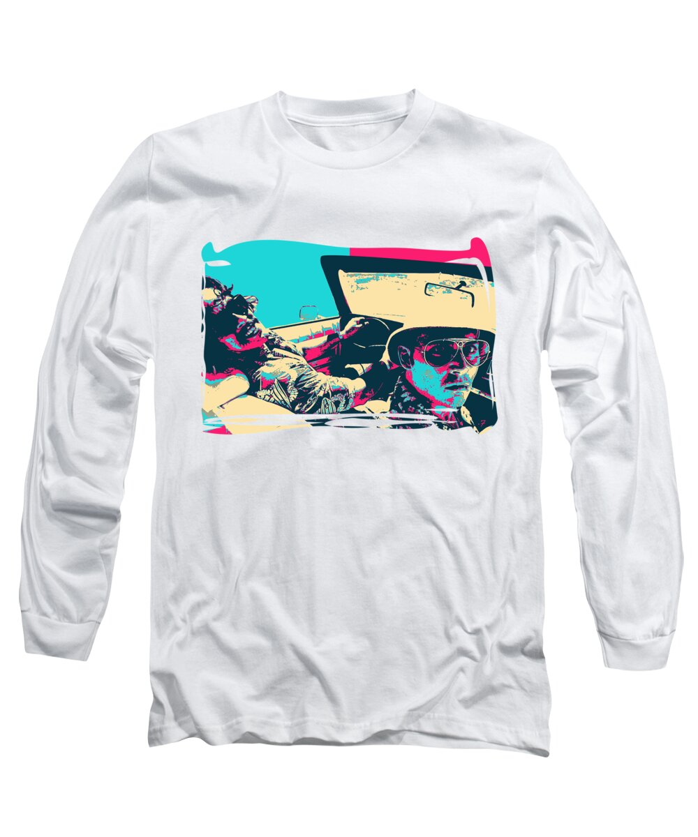 ‘cinema Treasures’ Collection By Serge Averbukh Long Sleeve T-Shirt featuring the digital art Fear and Loathing in Las Vegas Revisited - Raoul Duke and Dr. Gonzo by Serge Averbukh