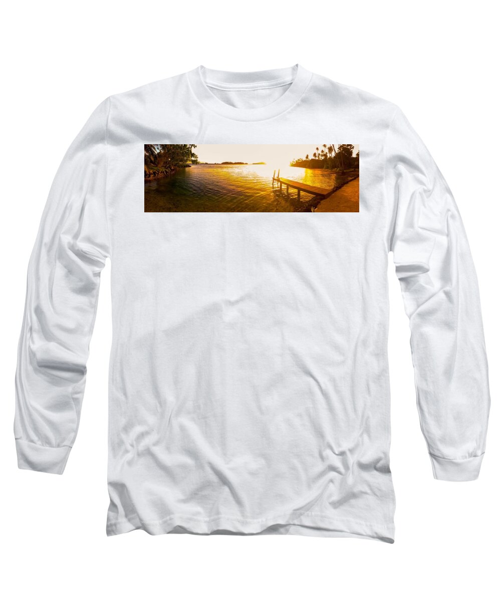 Fiji Long Sleeve T-Shirt featuring the digital art Fiji Gold by Jeremy Guerin