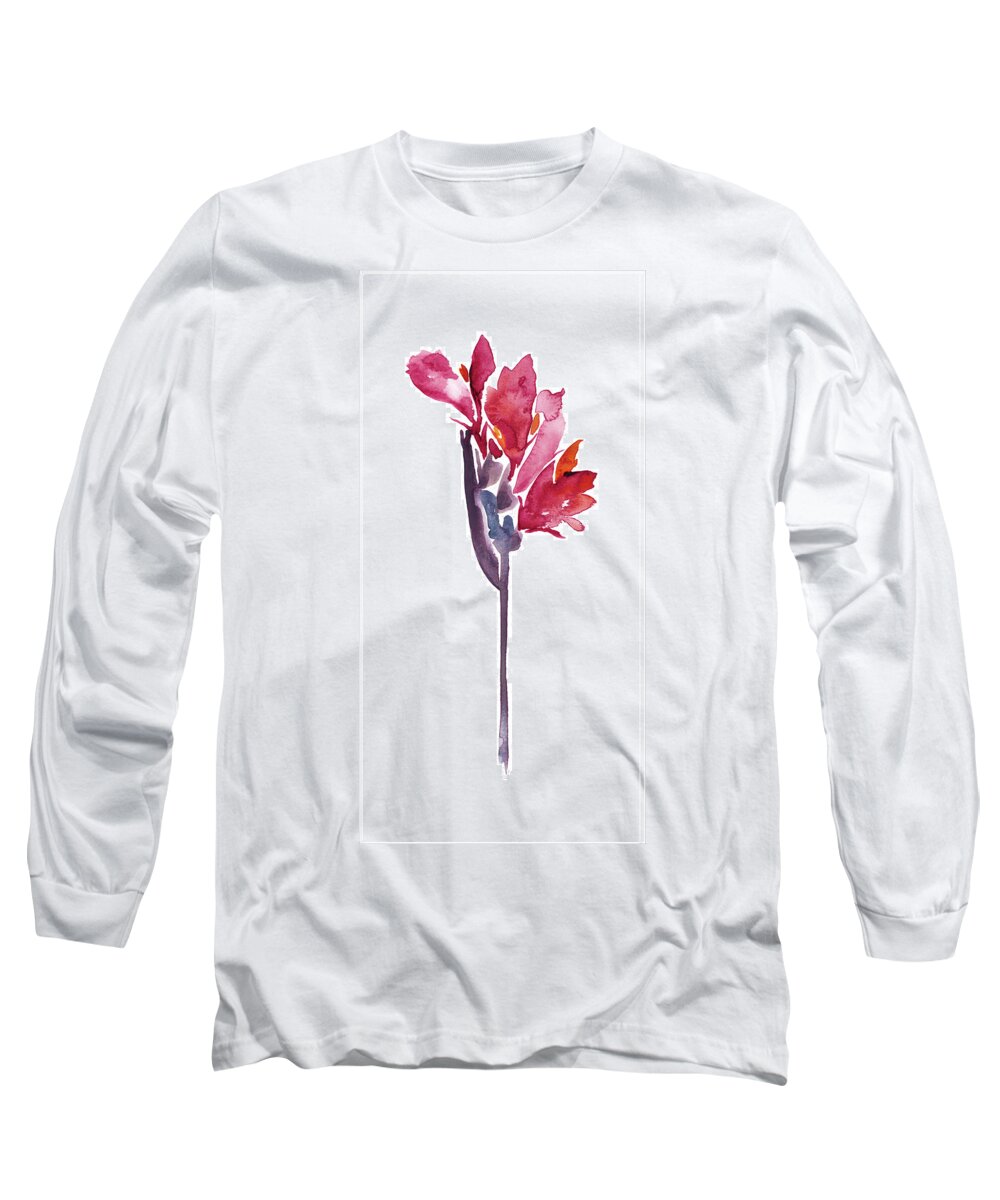 Botanical Long Sleeve T-Shirt featuring the painting Floral Watercolor V by Kiana Mosley