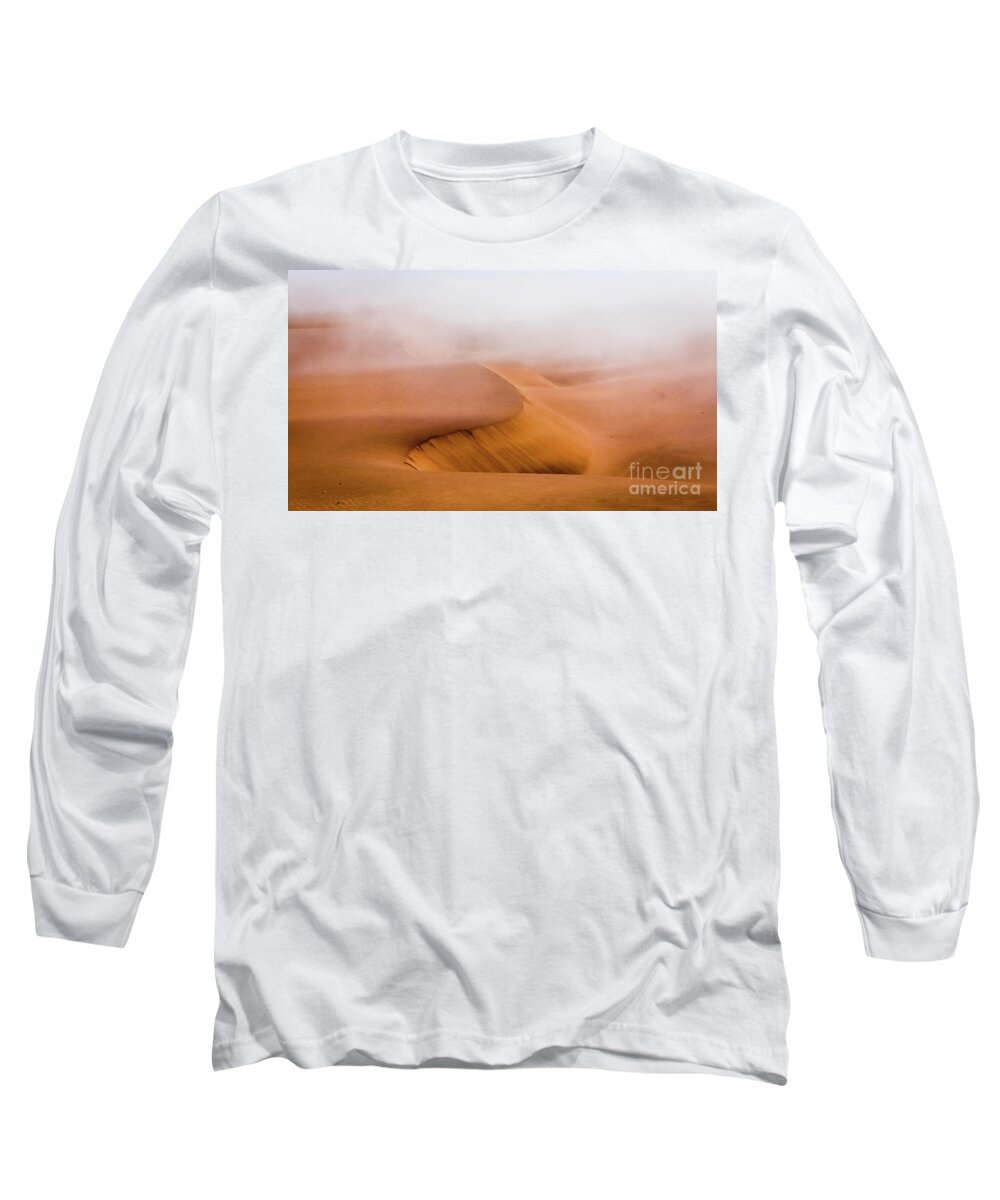Namib Long Sleeve T-Shirt featuring the photograph Foggy Namib Desert by Lyl Dil Creations