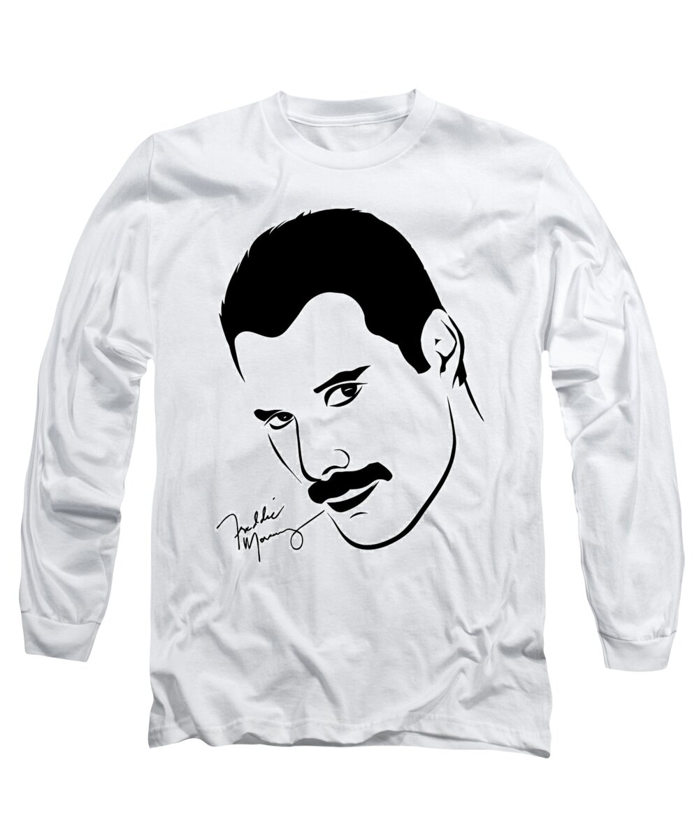 Freddie Mercury Long Sleeve T-Shirt featuring the photograph Freddie Mercury Portrait by Ricky Barnard