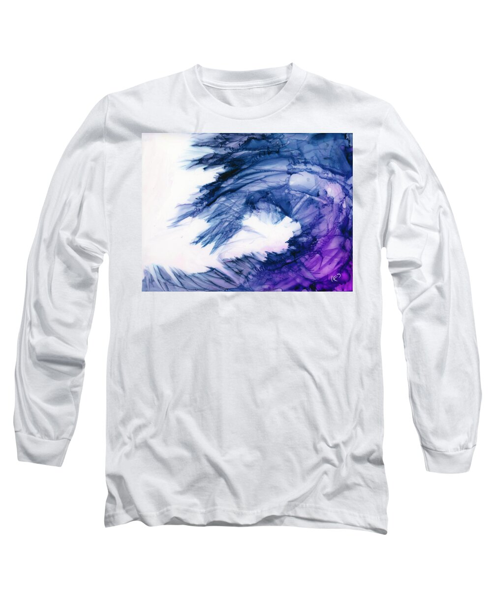 Alcohol Long Sleeve T-Shirt featuring the painting Frozen Wave by KC Pollak