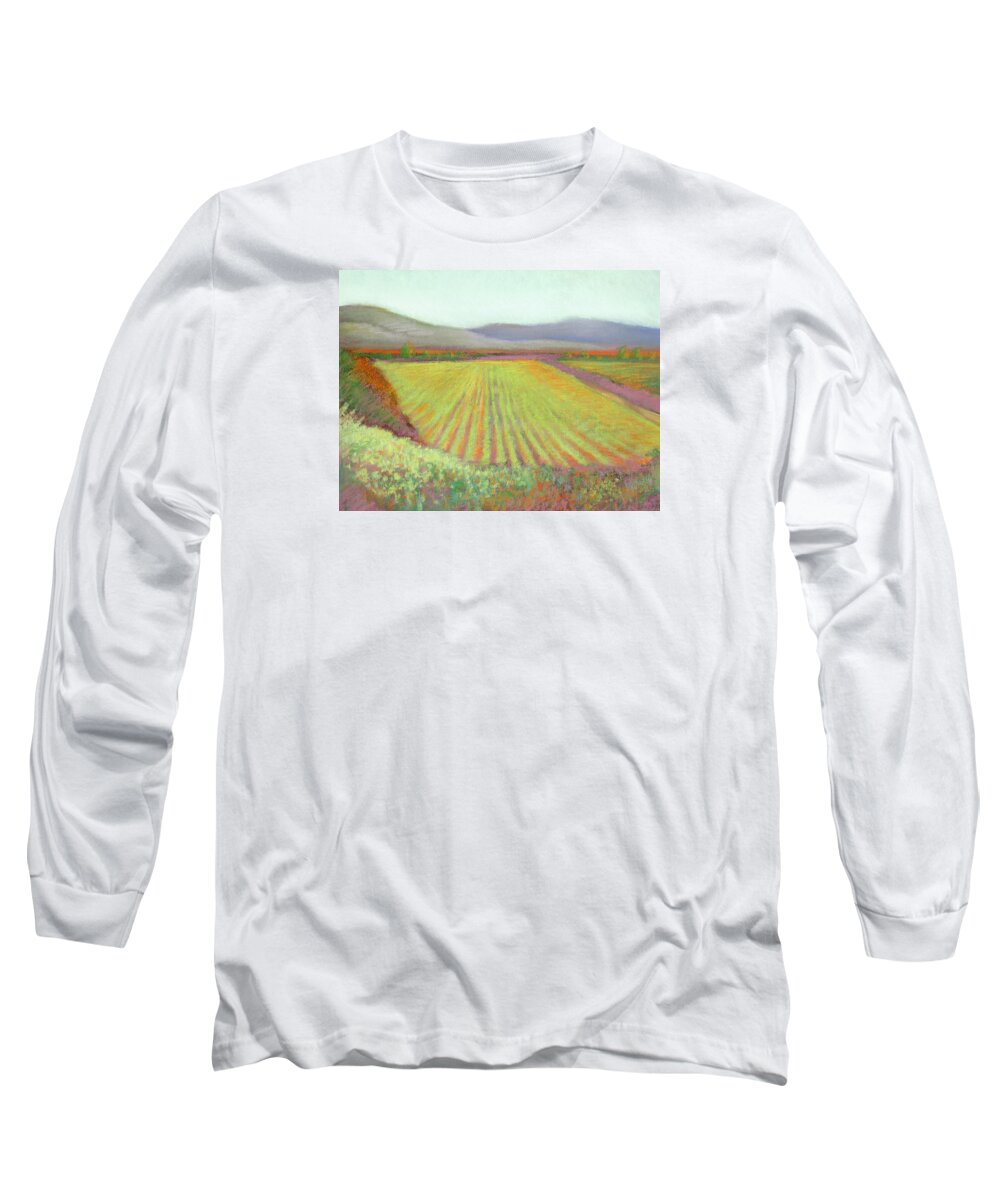 Gloria Ferrer Long Sleeve T-Shirt featuring the pastel Gloria Ferrer Winery by Linda Ruiz-Lozito
