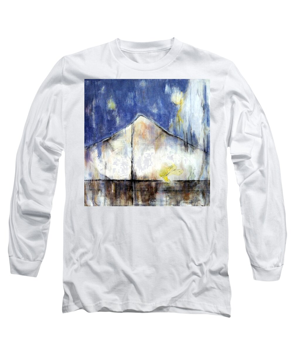 Landscape Long Sleeve T-Shirt featuring the painting Godspeed, Old Man Tortoise by Janet Zoya