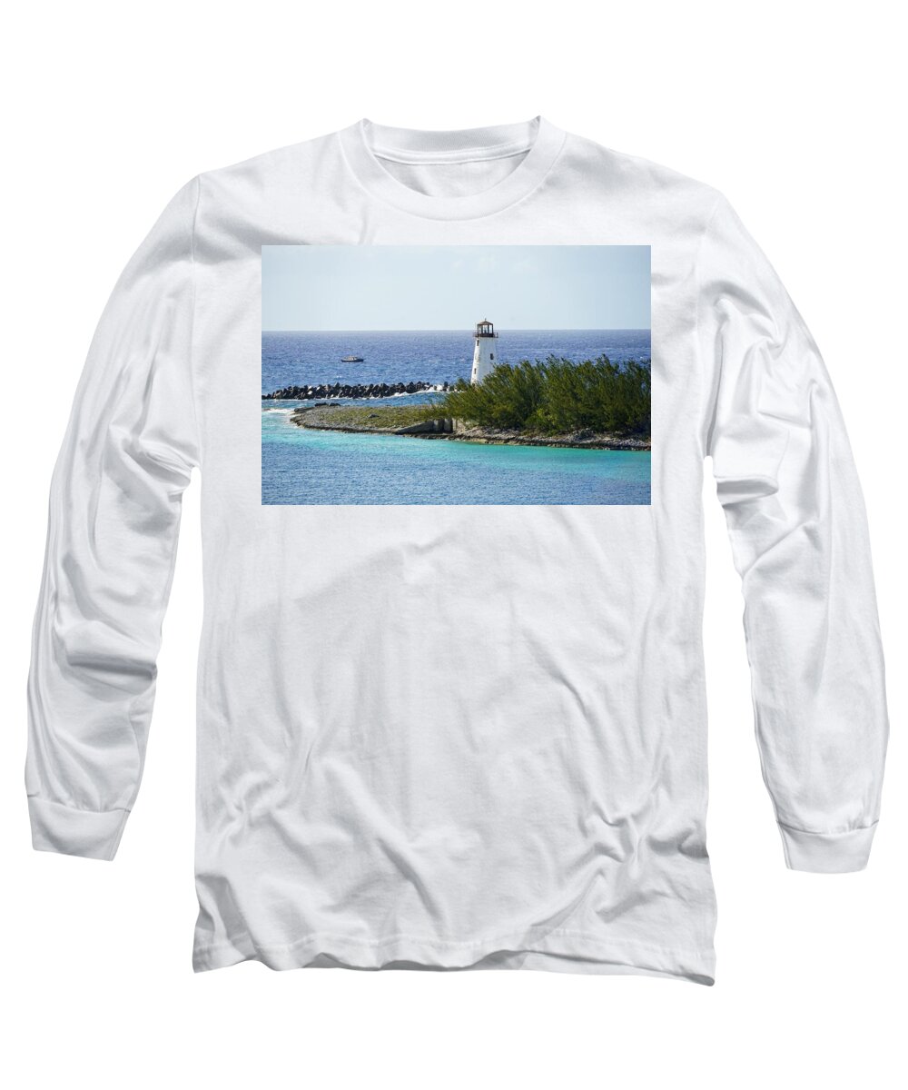 Ocean Long Sleeve T-Shirt featuring the photograph Hog Island Light by Lois Lepisto
