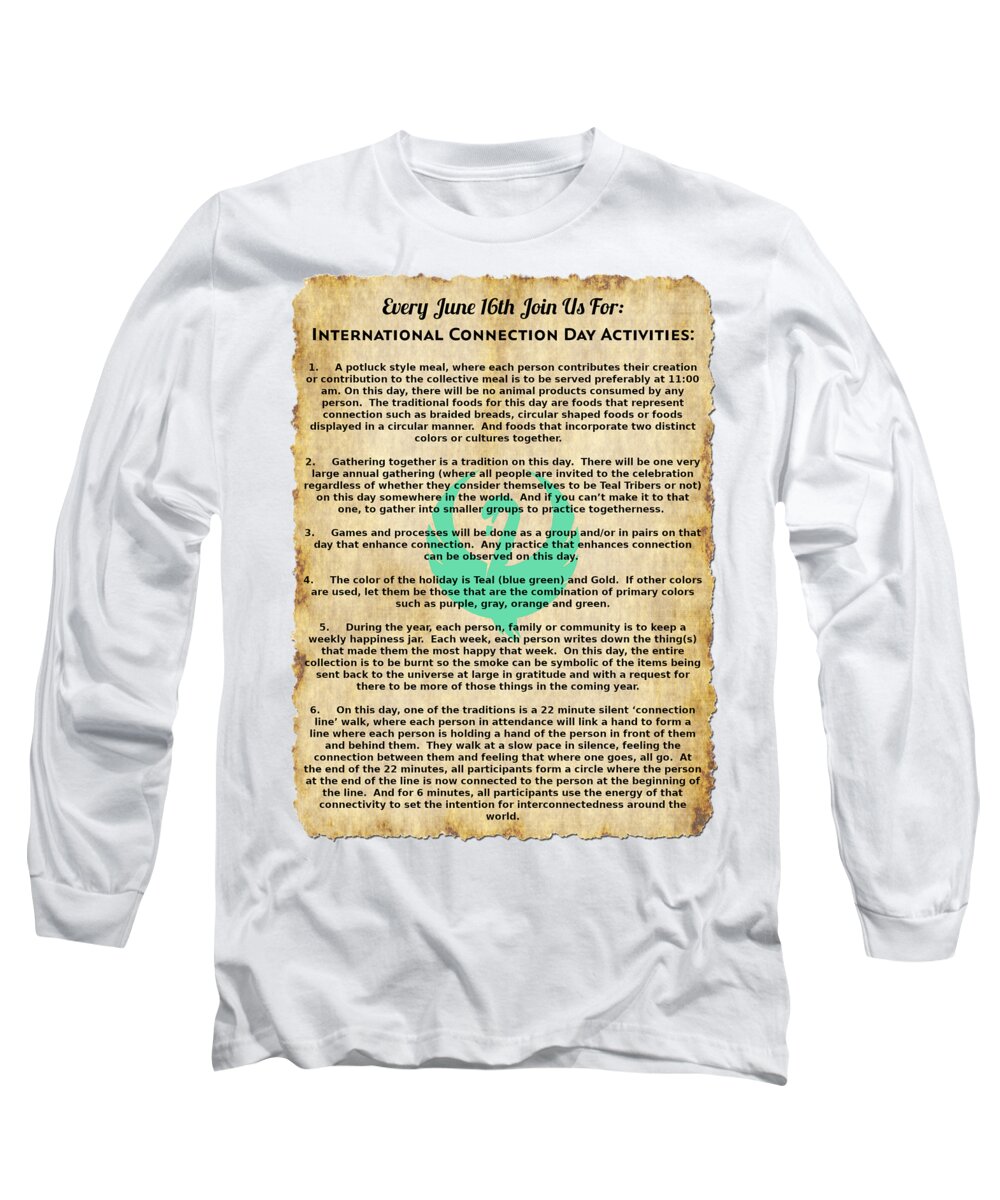  Long Sleeve T-Shirt featuring the painting International Connection Day Activities by Teal Eye Print Store