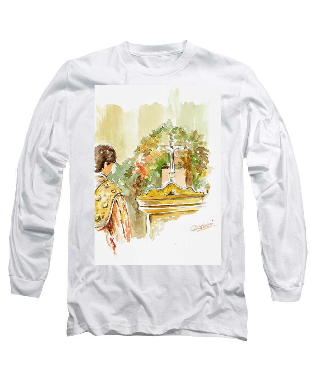  Long Sleeve T-Shirt featuring the painting Lamina Taurina 3 by Carlos Jose Barbieri