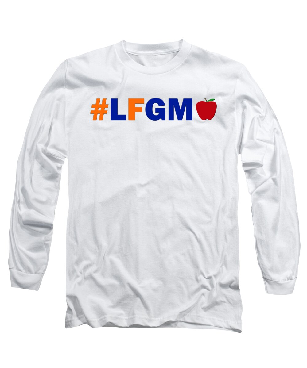New York Mets Long Sleeve T-Shirt featuring the digital art #LFGM - White Background by Angie Tirado