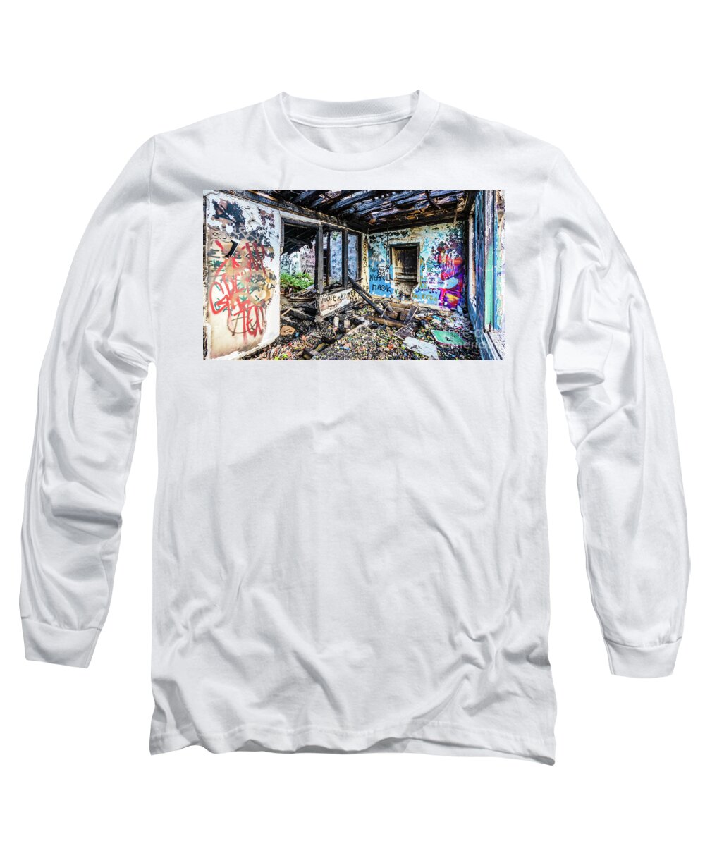 Urbex Long Sleeve T-Shirt featuring the photograph Lost place, Thessaloniki by Lyl Dil Creations