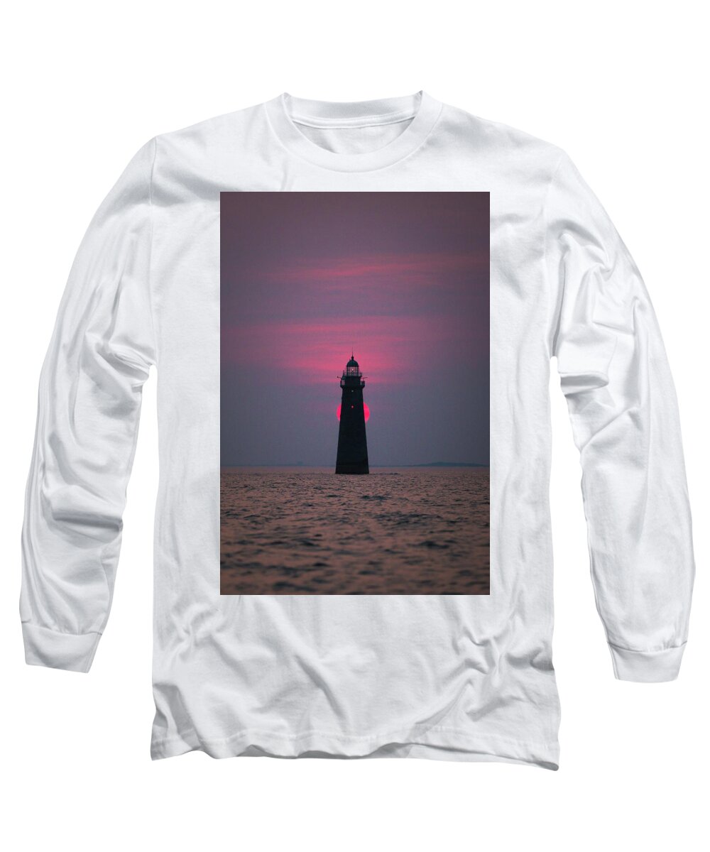 Sunset Long Sleeve T-Shirt featuring the photograph Minot Light Sunset by Ann-Marie Rollo