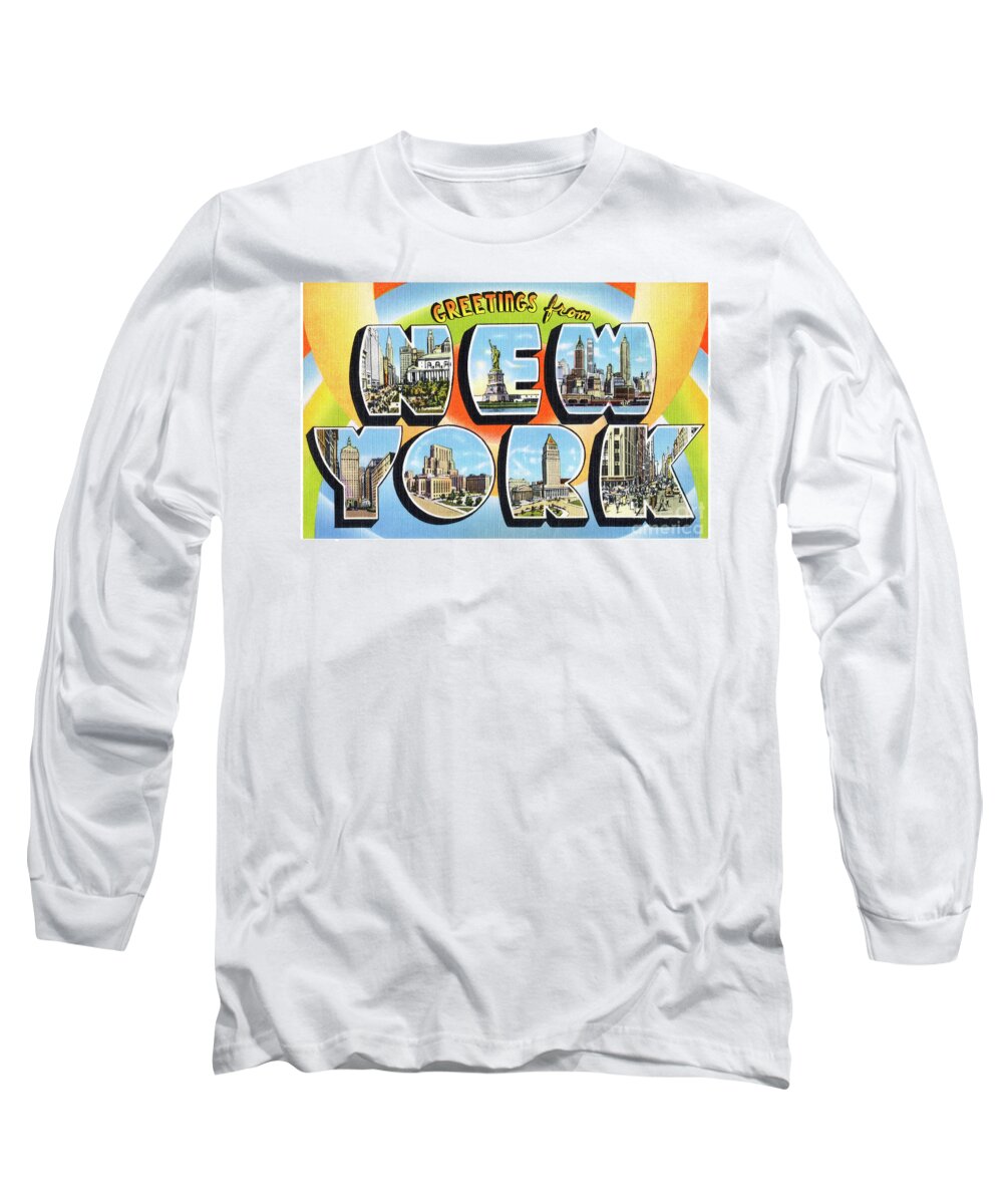 New York Long Sleeve T-Shirt featuring the photograph New York Greetings - Version 3 by Mark Miller