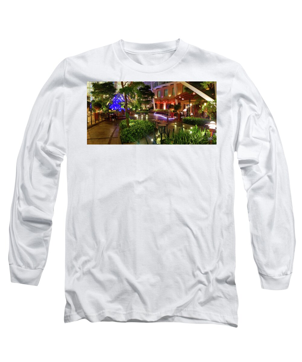 Night Photography Long Sleeve T-Shirt featuring the photograph Nighttime Aboard The Oasis Of The Seas by CHAZ Daugherty