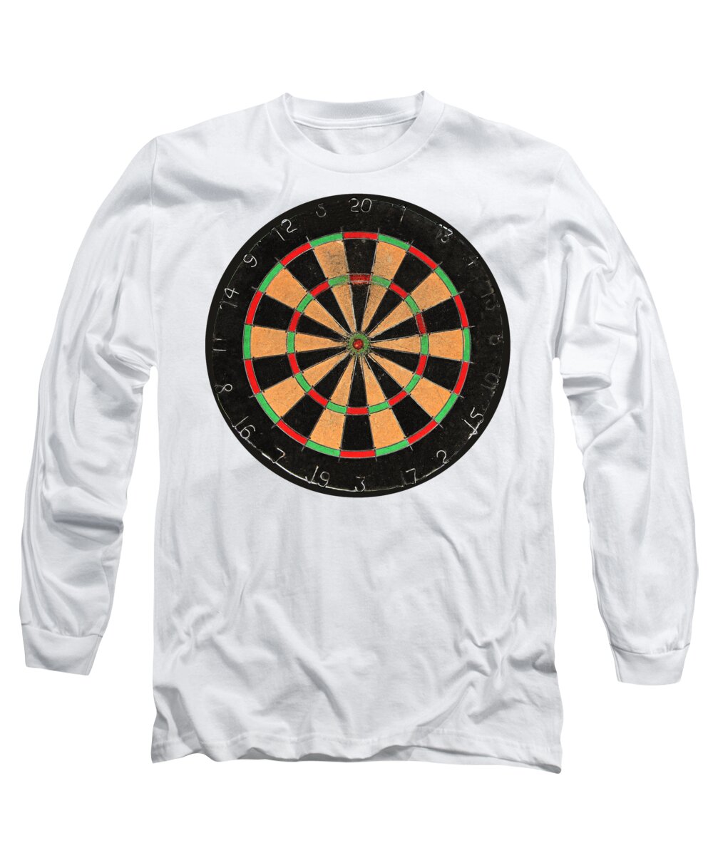 Dartboard Long Sleeve T-Shirt featuring the photograph Old Dart Board by Tom Conway