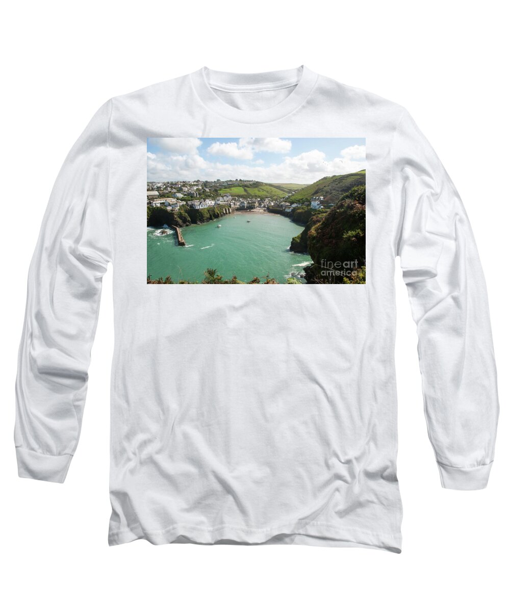 Port Isaac Long Sleeve T-Shirt featuring the photograph Port Isaac Breakwater by James Lavott