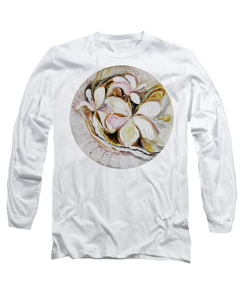 Figurative Art Long Sleeve T-Shirt featuring the painting Pure Abstract #10. The flowering by Elena Kotliarker