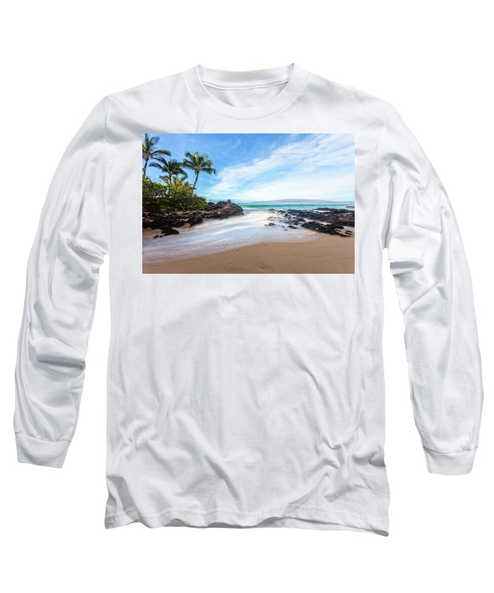 Maui Secrets Long Sleeve T-Shirt featuring the photograph Secret Cove maui by Chris Spencer