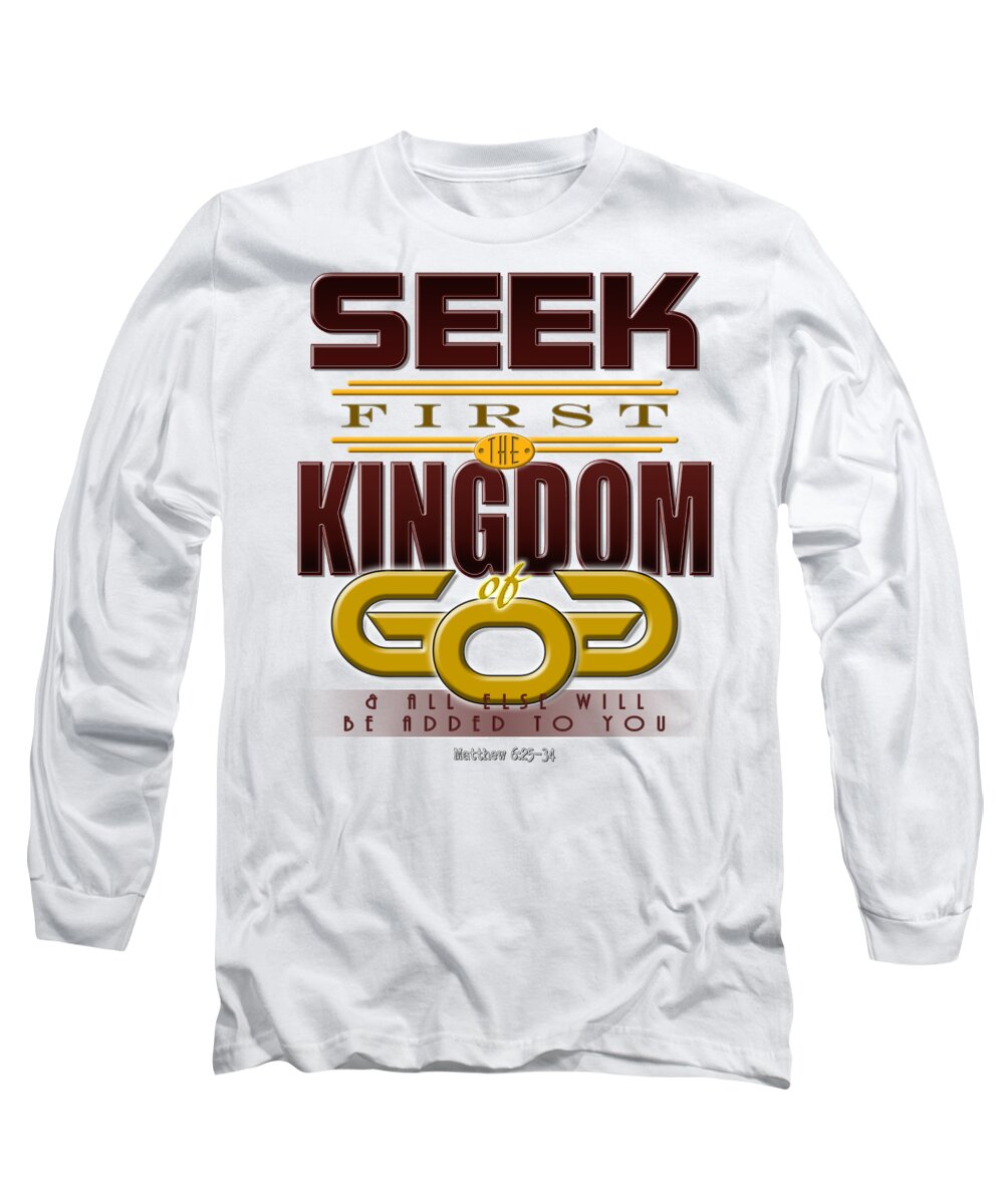 Bible Long Sleeve T-Shirt featuring the digital art Seek First by Rick Bartrand
