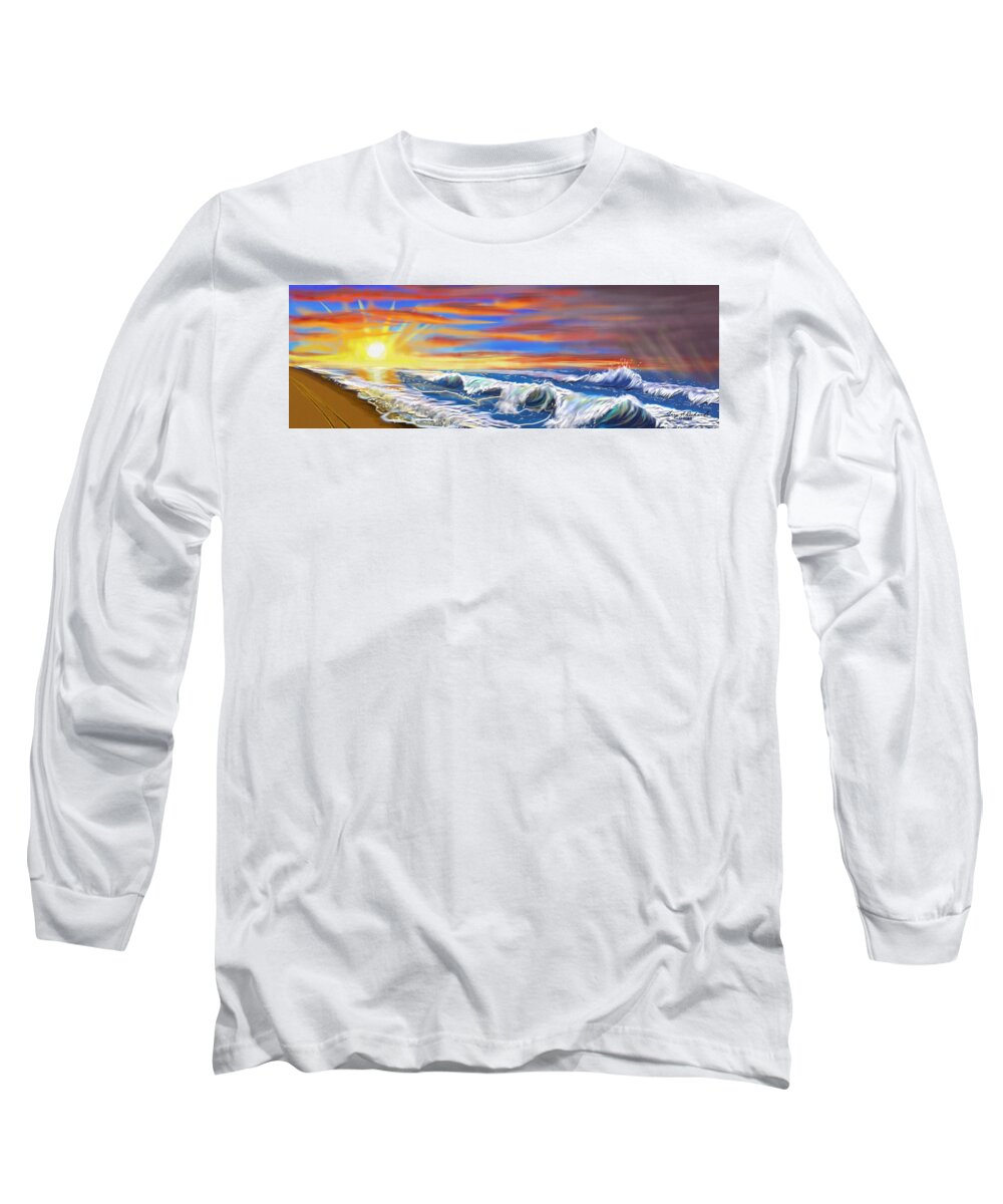 Gary Long Sleeve T-Shirt featuring the digital art Storm Is Past by Gary F Richards