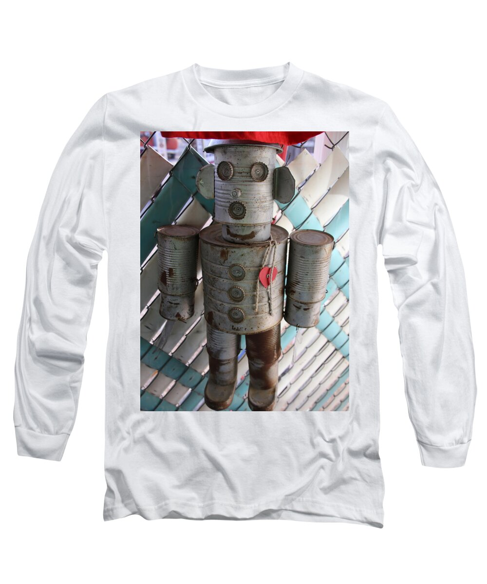 Tin Long Sleeve T-Shirt featuring the photograph Tin Can Man by Laura Smith