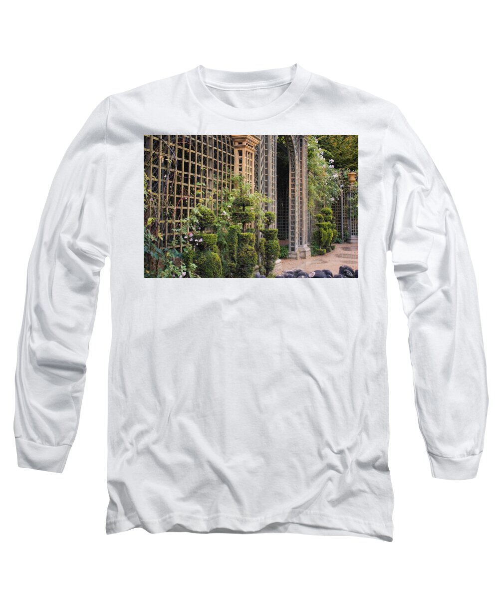 Garden Long Sleeve T-Shirt featuring the photograph Trellis Corridor by Portia Olaughlin