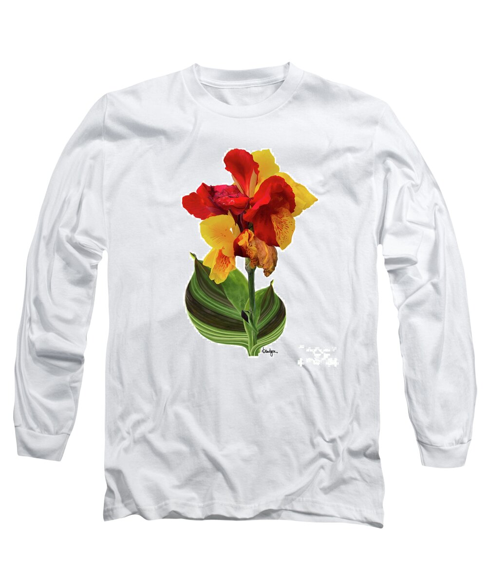 Floral Long Sleeve T-Shirt featuring the digital art Tropical Bouquet-Flower Two by Kandyce Waltensperger