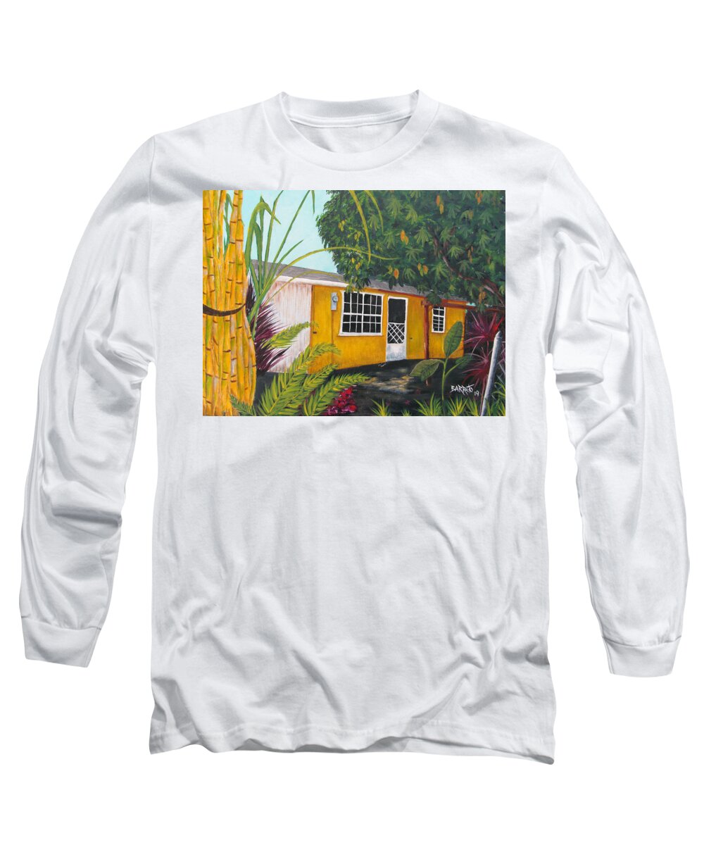 Old Wooden Home Long Sleeve T-Shirt featuring the painting Vivir La Vida by Gloria E Barreto-Rodriguez