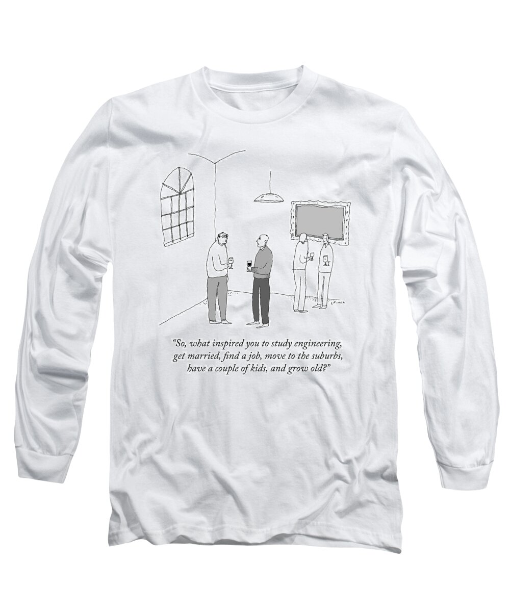 so Long Sleeve T-Shirt featuring the drawing What Inspired You? by Liana Finck