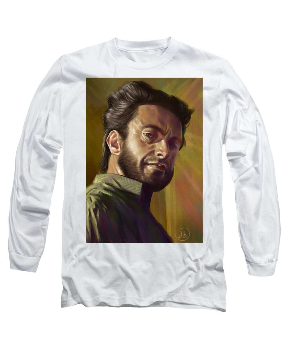 Wolverine Long Sleeve T-Shirt featuring the digital art Wolverine - Hugh Jackman by Darko B