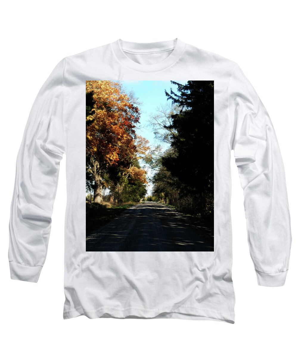 Ye Old Tracks Road Long Sleeve T-Shirt featuring the photograph Ye Old Tracks Road by Cyryn Fyrcyd